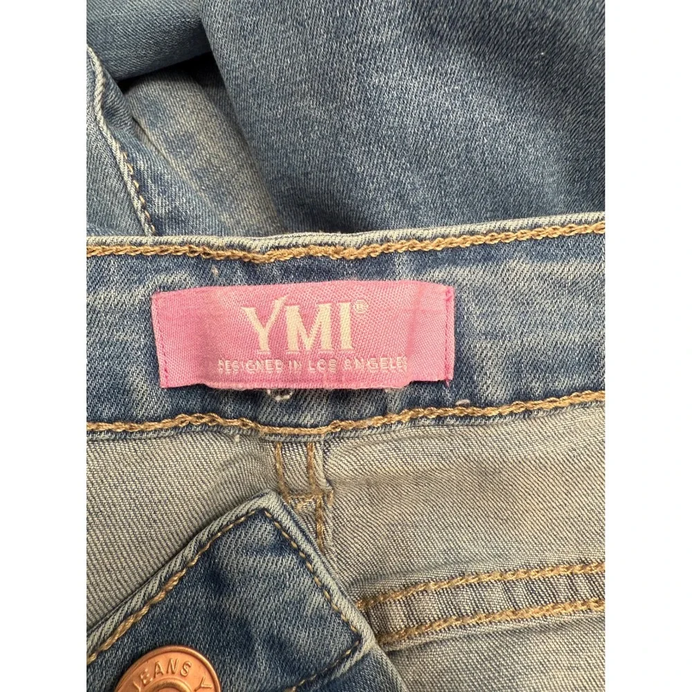 YMI Jeans USA Low Rise‎ Flare Distressed Denim Women's Size 5/27